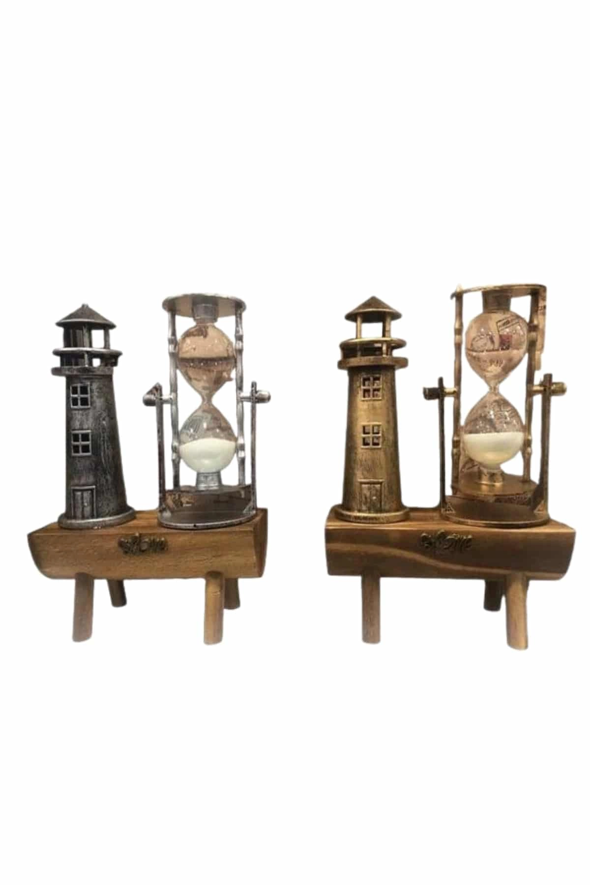 Dekoratif Kum Saati Deniz Feneri Retro Masa Hediyeli Eşya ( Lisinya )