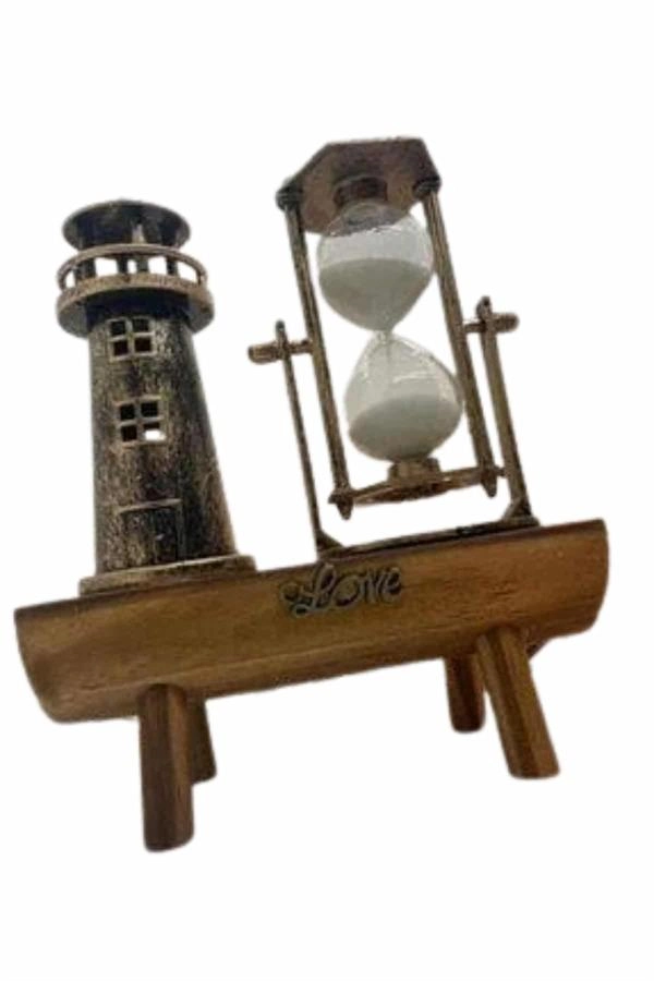 Dekoratif Kum Saati Deniz Feneri Retro Masa Hediyeli Eşya ( Lisinya )