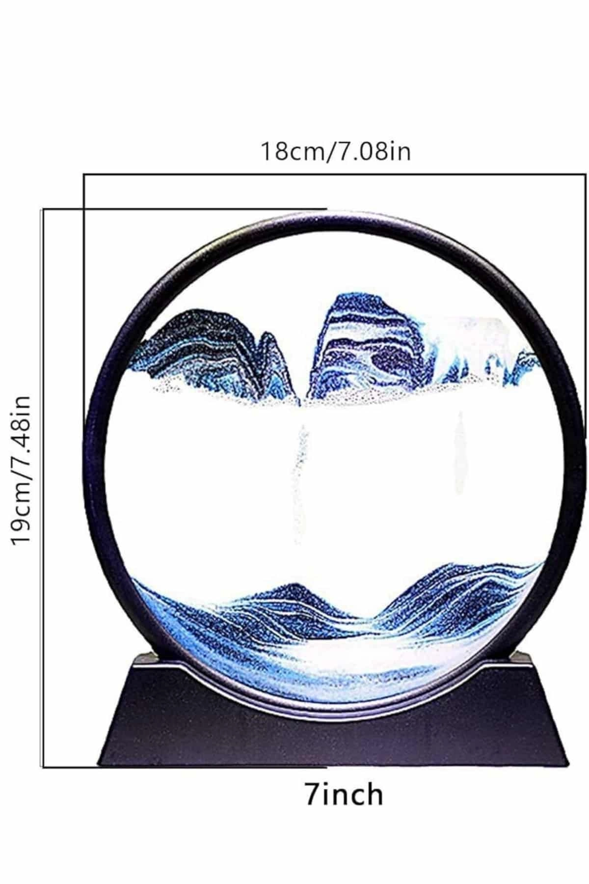 Dekoratif Kum Sulu Kum Saati Yuvarlak Şık Kum Tablosu Kum Saati Şeklinde Kum Tablo ( Lisinya )