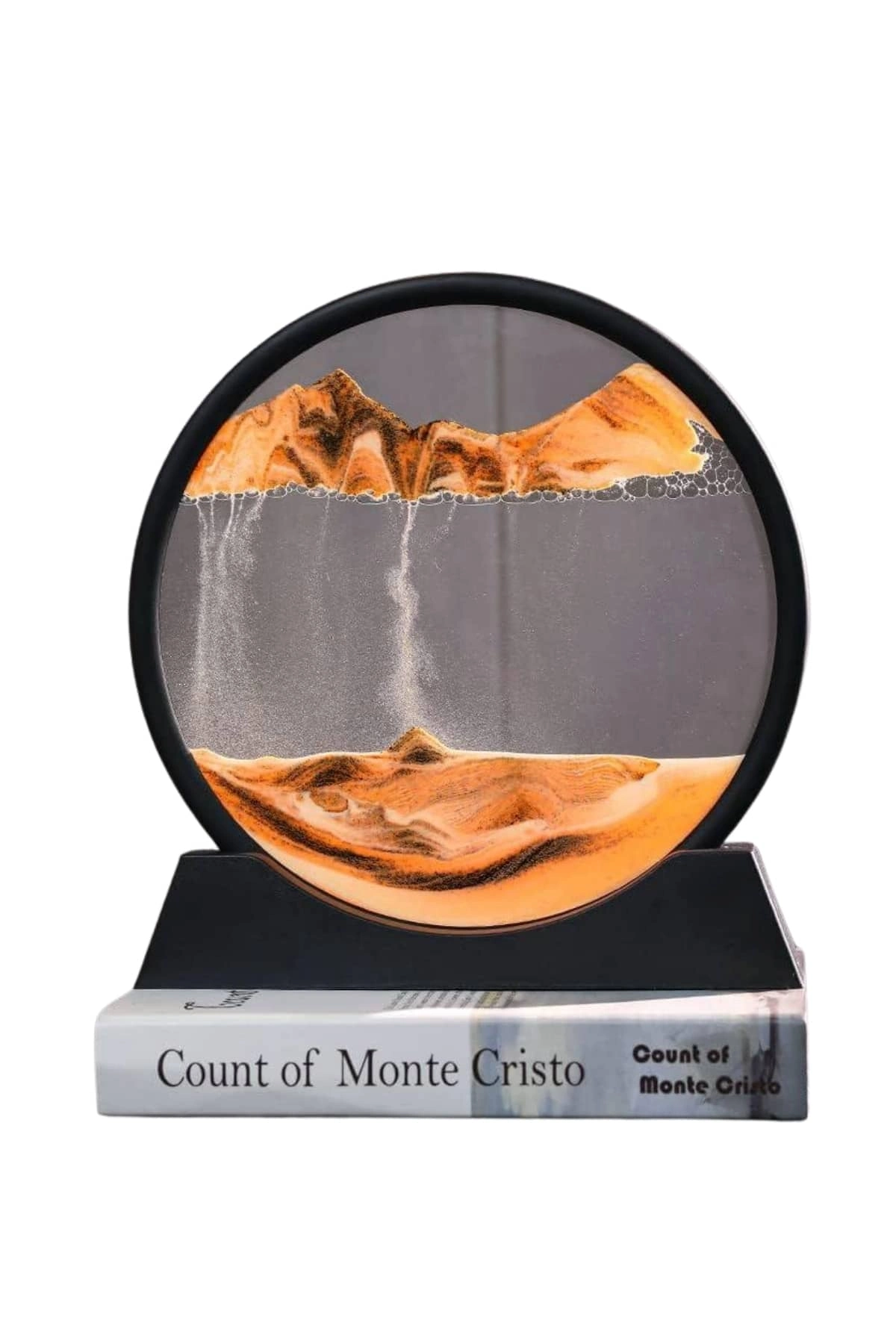 Dekoratif Kum Sulu Kum Saati Yuvarlak Şık Kum Tablosu Kum Saati Şeklinde Kum Tablo ( Lisinya )