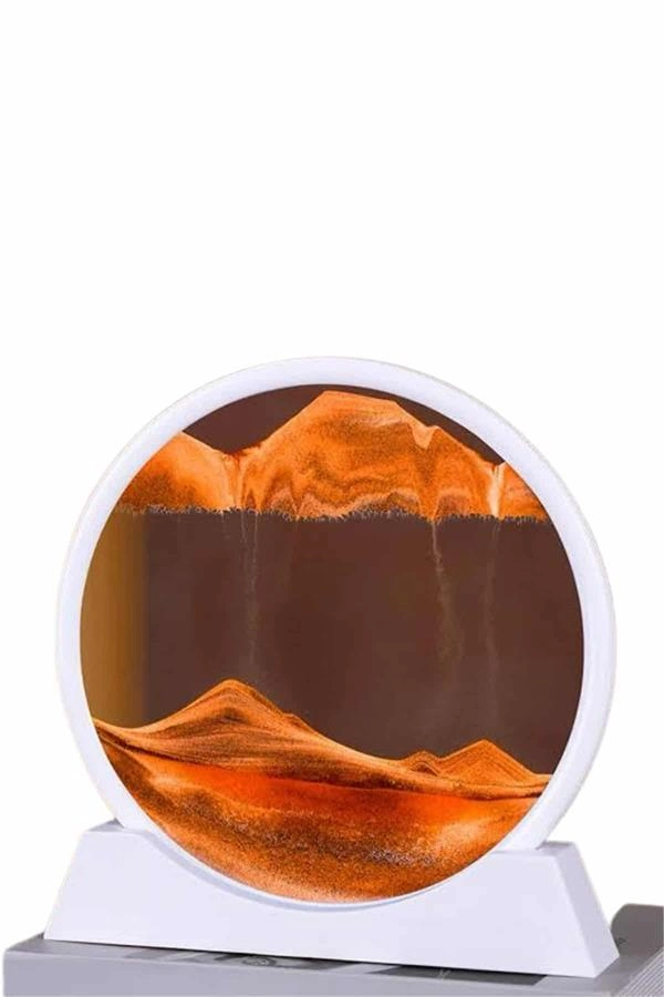 Dekoratif Kum Sulu Kum Saati Yuvarlak Şık Kum Tablosu Kum Saati Şeklinde Kum Tablo ( Lisinya )