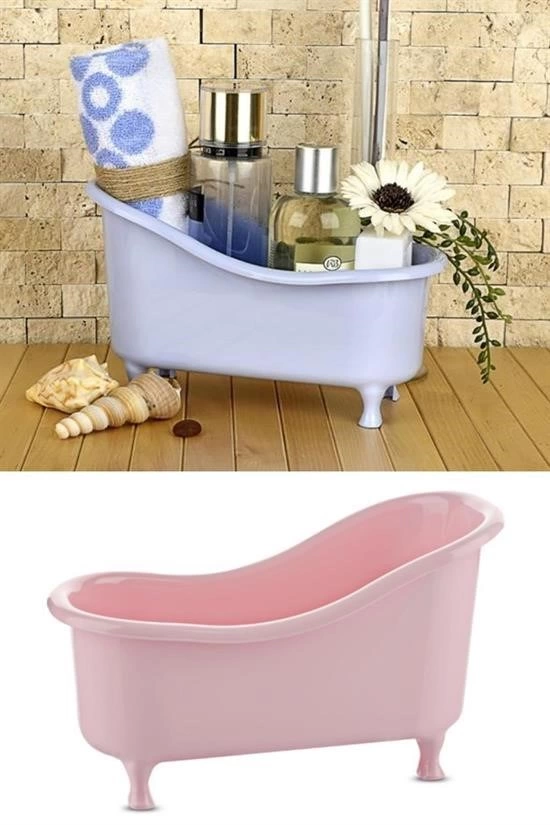 Dekoratif Mini Küvet Şeklinde Çok Amaçlı Banyo Düzenleyici Sepet ( Lisinya ) Dekoratif Mini Küvet Şeklinde Çok Amaçlı Banyo Düzenleyici Sepet ( Lisinya )