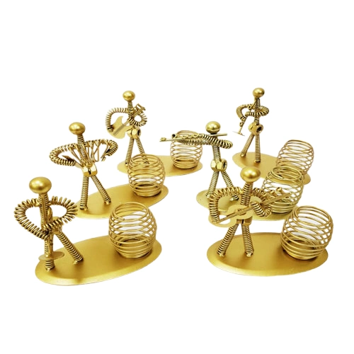 Dekoratif Sarı Metal Adam Müzisyen Kalemlik ( Lisinya )