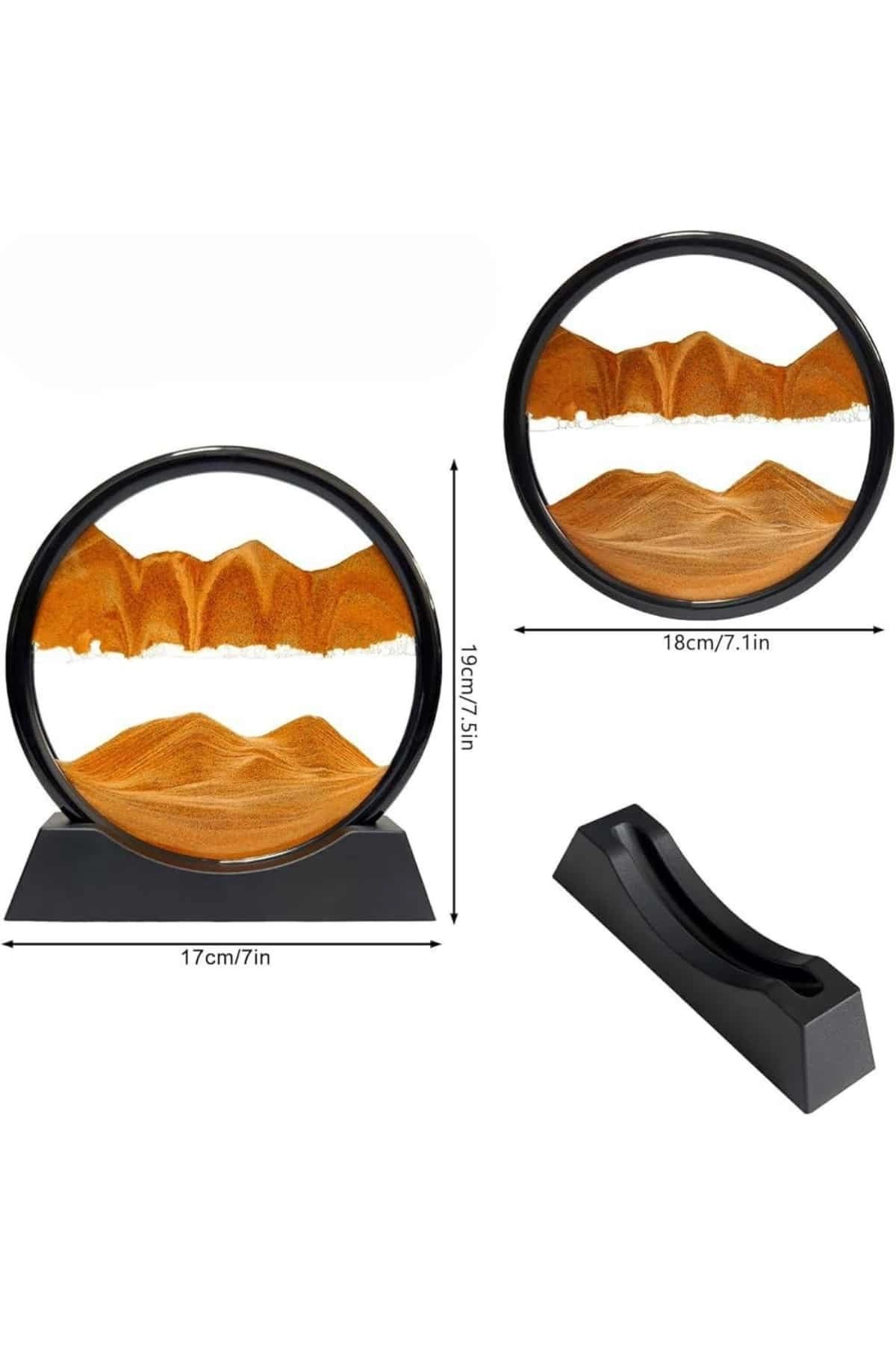 Dekoratif Sulu Kum Saati Ofis Masa Üstü Ev Yuvarlak Kum Saati ( Lisinya )