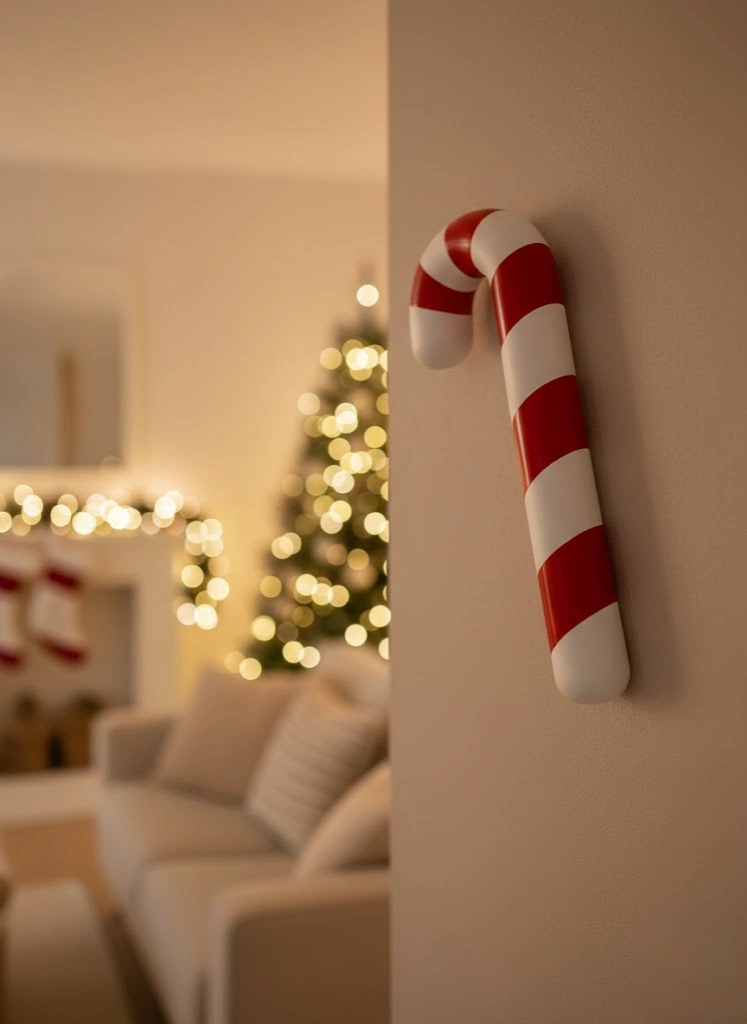 Dekoratif Yılbaşı Şekeri Yerde Biblo Salon Dekoru 13x34 Cm ( Lisinya )