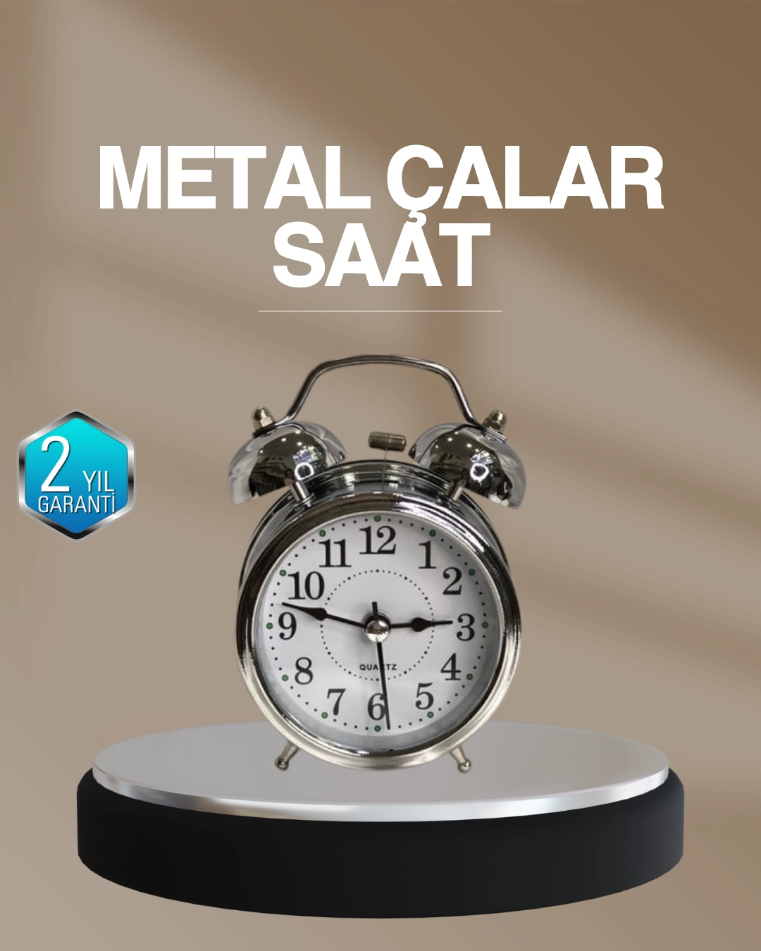 Dekoratif Yuvarlak Gümüş Sessiz Işıklı Masa Üstü Çalar Saat Alarmlı Ve Şık Tasarım ( Lisinya ) Dekoratif Yuvarlak Gümüş Sessiz Işıklı Masa Üstü Çalar Saat Alarmlı Ve Şık Tasarım ( Lisinya )