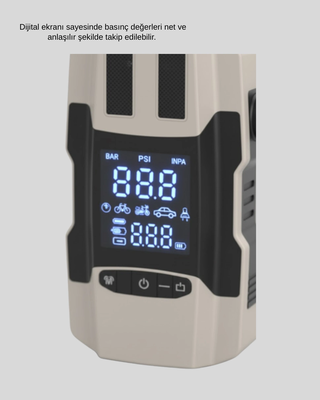 Dijital Ekranlı Araç Pompası Akü Takviye Powerbank 12.000 Mah ( Lisinya )