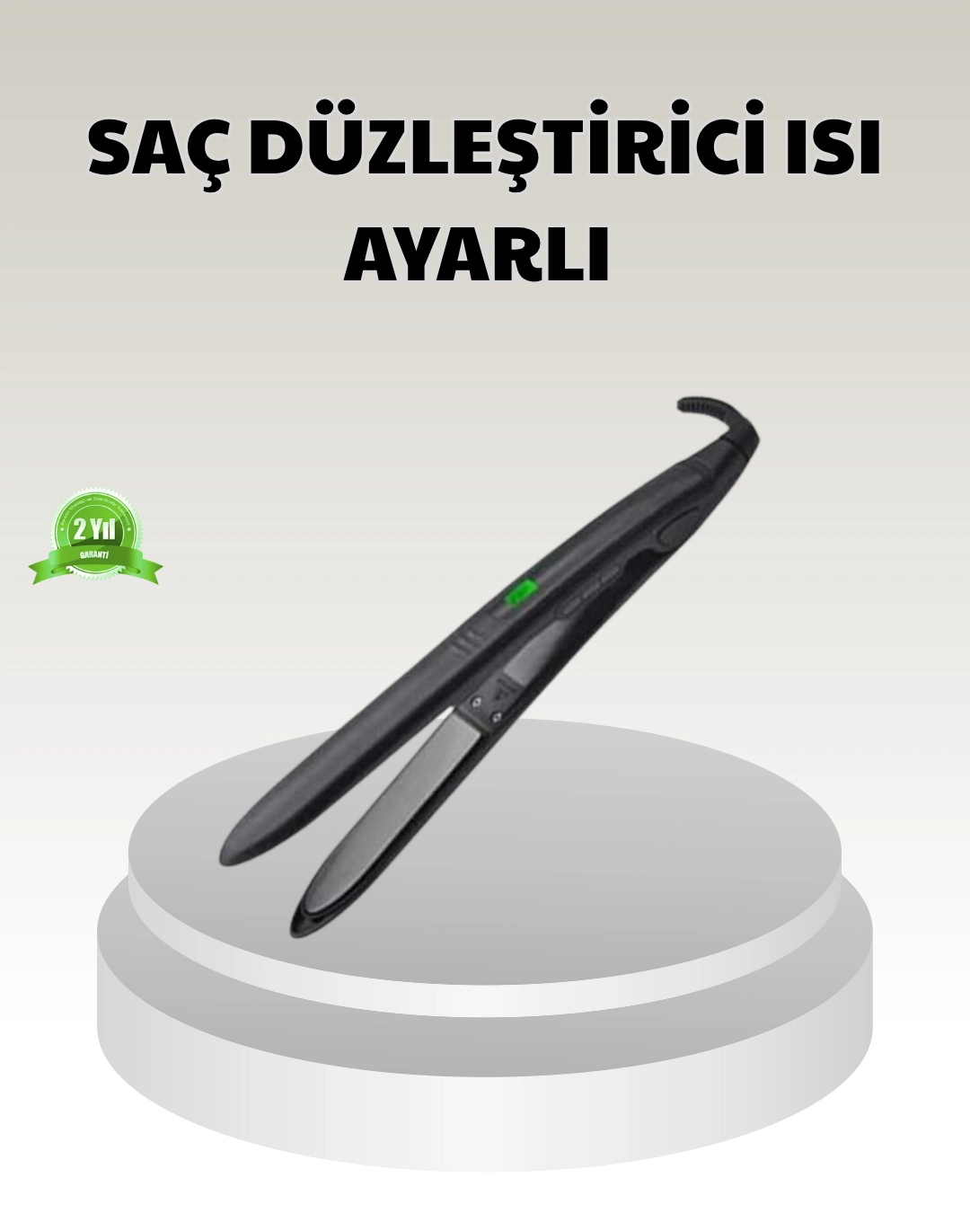 Dijital Ekranlı Isı Ayarlı Saç Düzleştirici –  Titanyum Plaka, Seyahat Dostu Tasarım ( Lisinya )