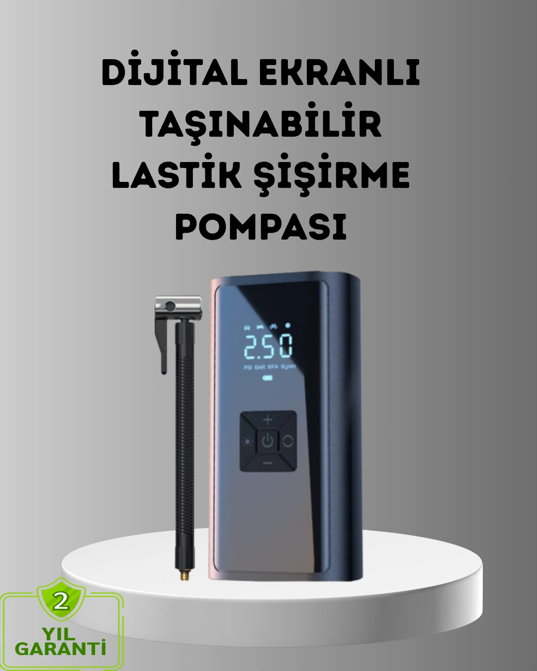 Dijital Ekranlı Kablosuz Hava Pompası Led Işıklı 12v 80w ( Lisinya )