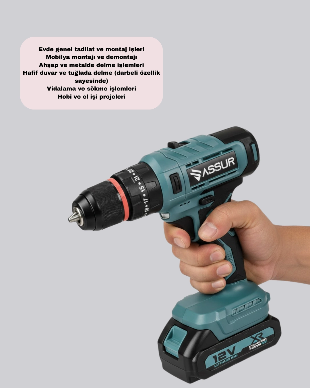 Dijital Ekranlı Matkap Seti Çift Akülü ( Lisinya )