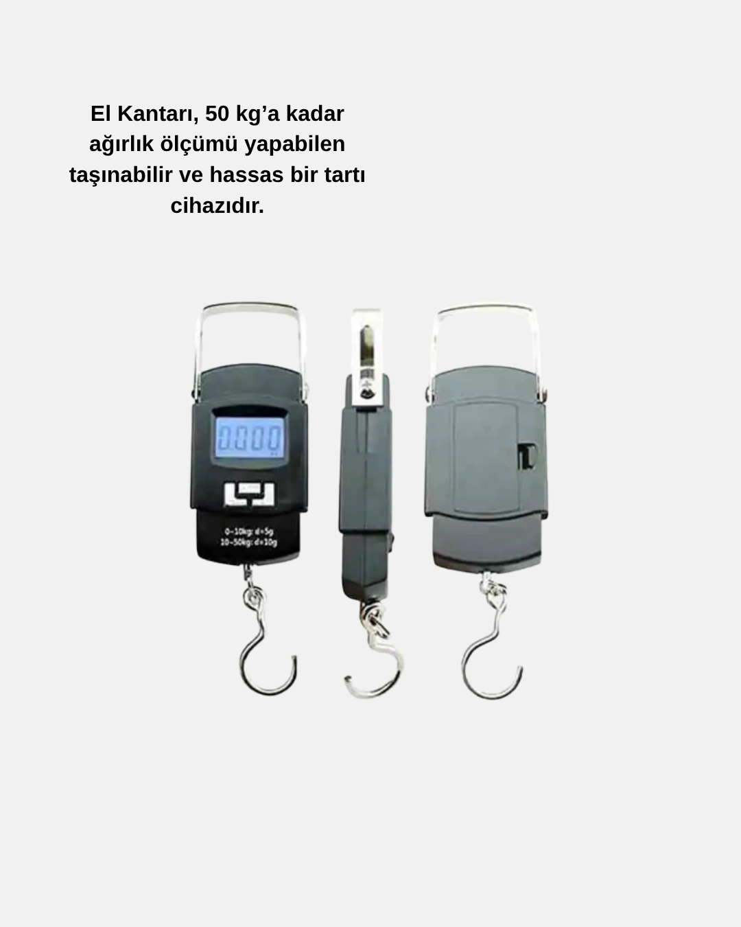 Dijital El Kantarı – 50 Kg Taşıma Kapasiteli, Taşınabilir Hassas Tartı ( Lisinya )