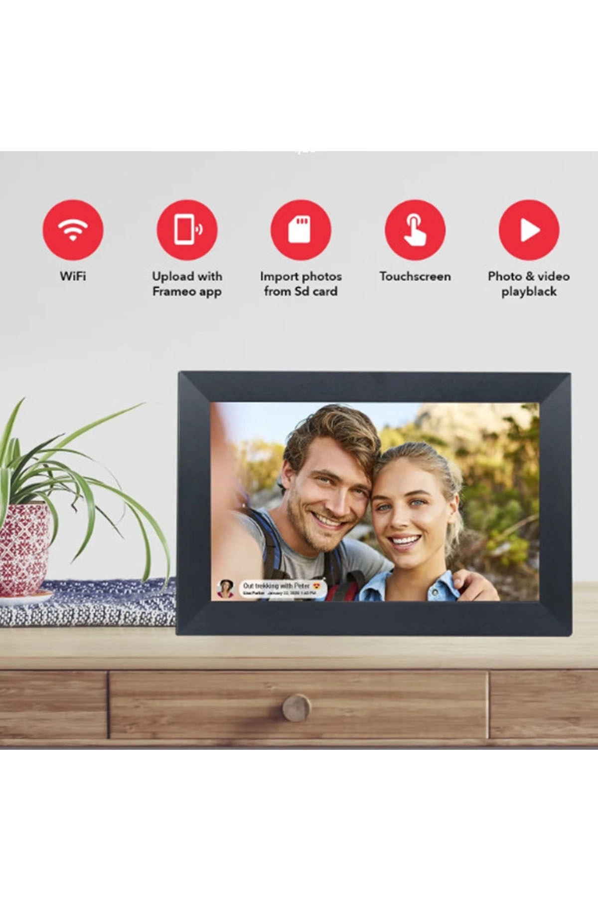 Dijital Fotoğraf Çerçevesi Kablosuz 10.1 İnç 32gb Dokunmatik Ekran, Uygulama Üzerinden Fotoğraf/video Paylaşımı ( Lisinya )