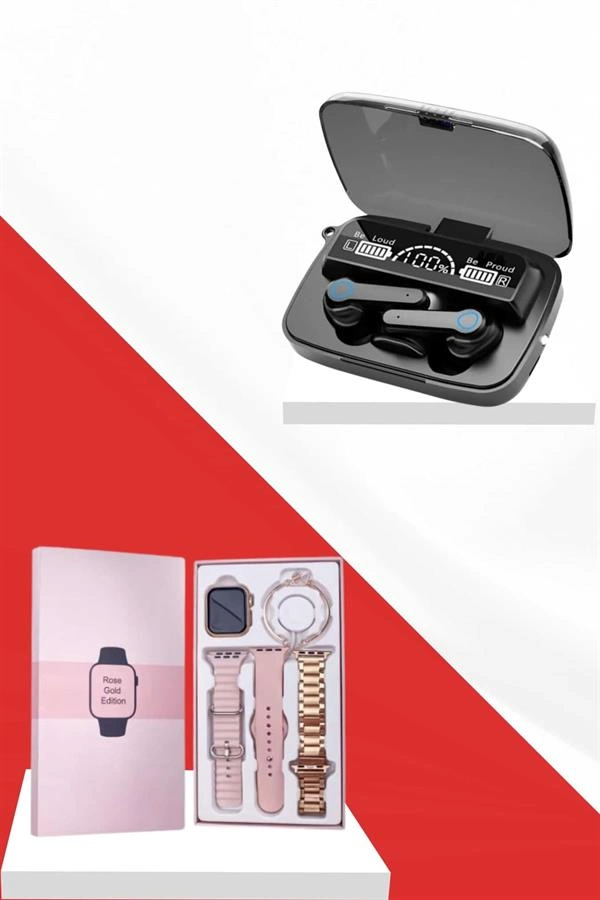 Dijital Göstergeli Powerbank Bluetooth Kulaklık Ve Yeni Nesil Amoled Ekran Akıllı Saat ( Lisinya )