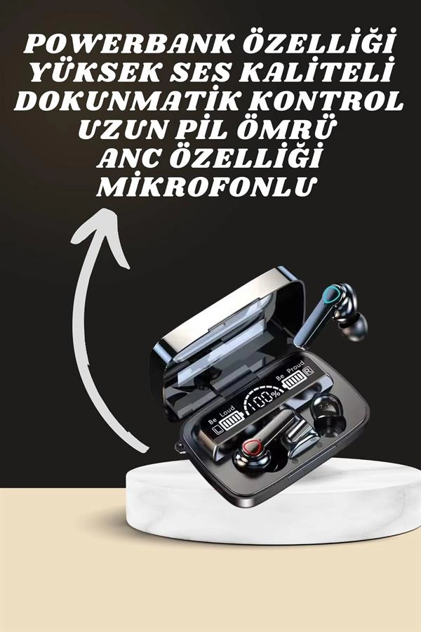 Dijital Göstergeli Powerbank Kulaklık Ve 7 Kordonlu Yeni Nesil Akıllı Saat Amoled Ekran ( Lisinya )