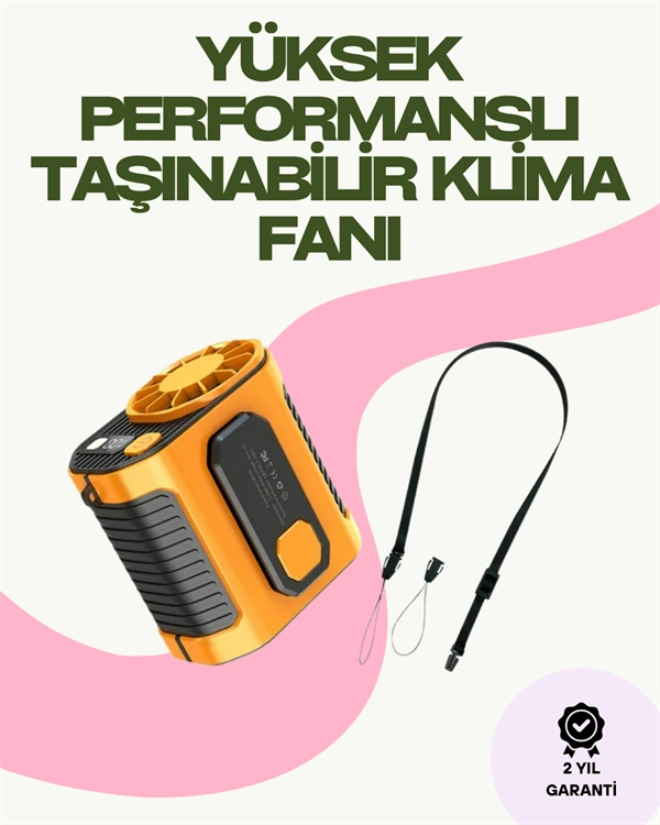Dijital Göstergeli Turbo Taşınabilir Fan – Usb Type-c, 3 Serinlik Modu ( Lisinya )