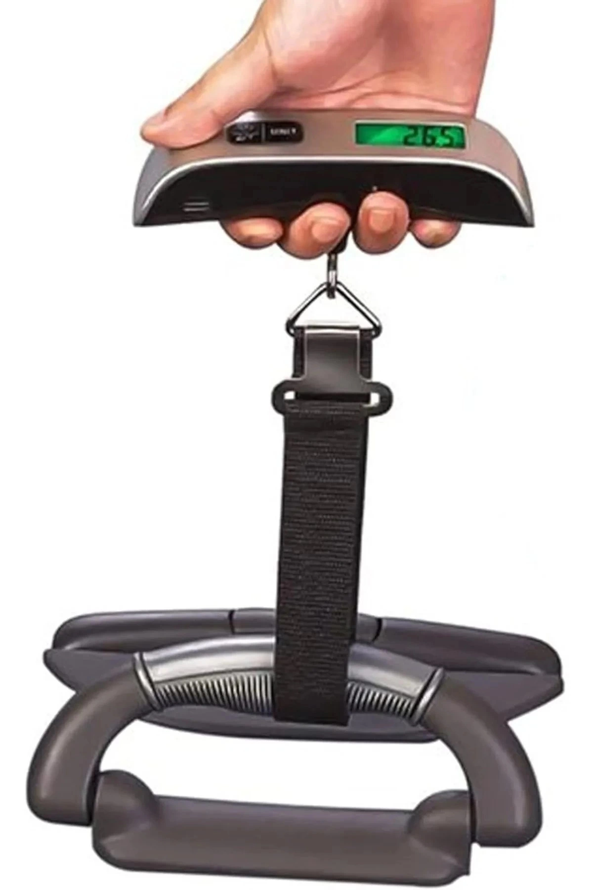 Dijital Işıklı Elektronik Askılı El Bagaj Tartısı Bavul Kantarı Seyahat Çantası 50kg ( Lisinya )