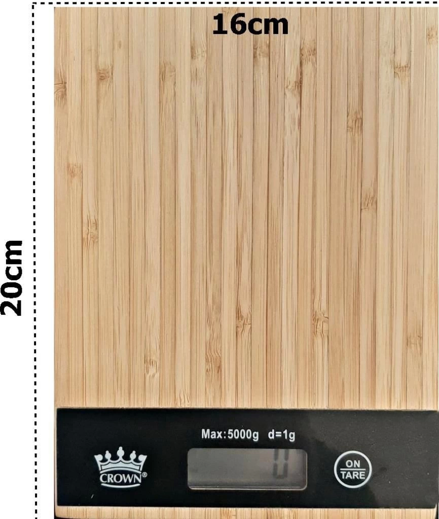 Dijital Lcd Mutfak Tartısı Terazisi 5kg Bambu Desenli ( Lisinya )