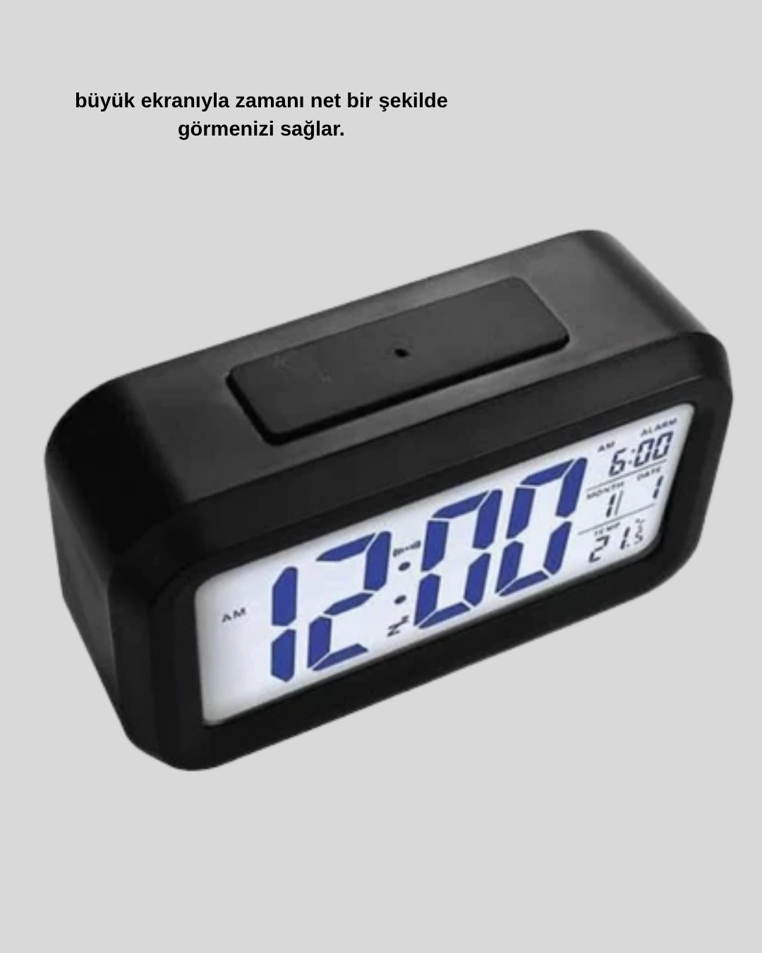 Dijital Masa Saati Sensörlü Aydınlatmalı Alarm Ve Sıcaklık Ölçerli ( Lisinya )