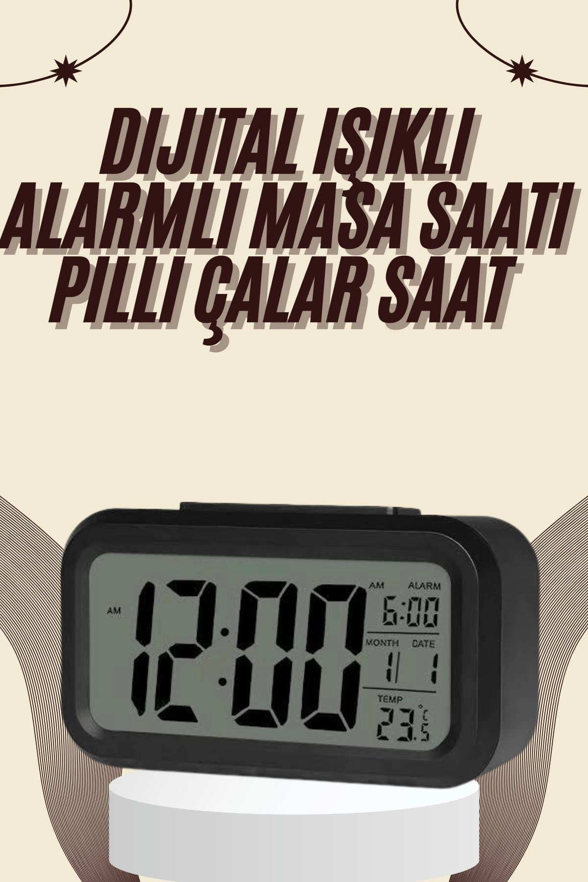 Dijital Masa Saati Termometreli Takvim Çalar Saat Led Ekran Pilli ( Lisinya ) Dijital Masa Saati Termometreli Takvim Çalar Saat Led Ekran Pilli ( Lisinya )