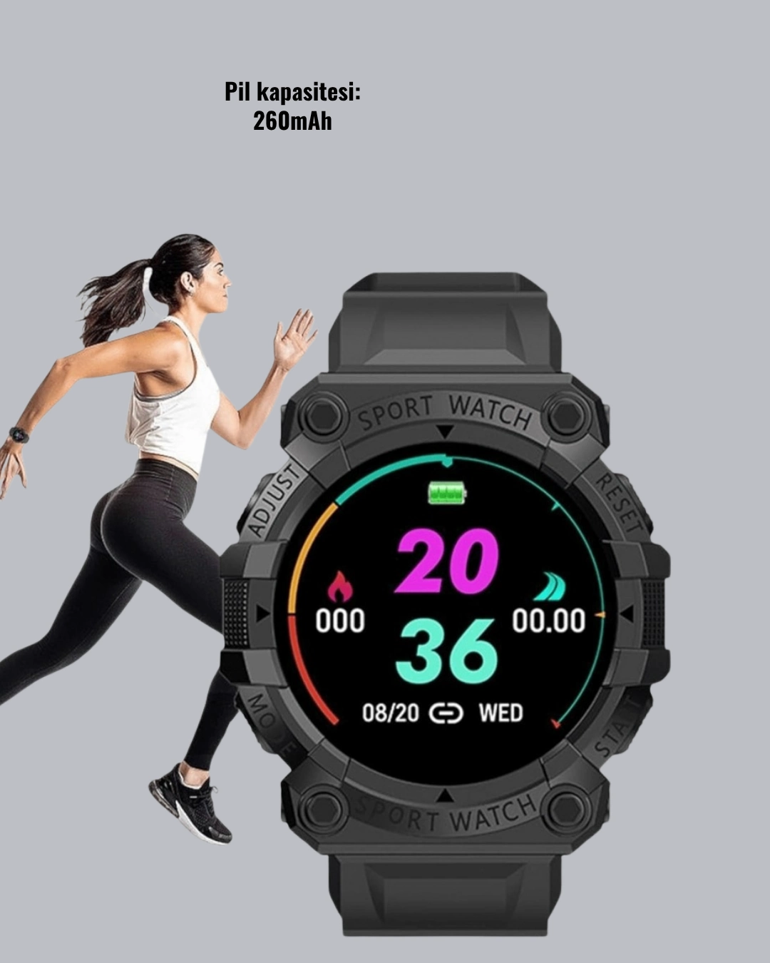 Dijital Spor Saat – Kalp Atışı, Kalori Ve Adım Takip Özellikli ( Lisinya ) Dijital Spor Saat – Kalp Atışı, Kalori Ve Adım Takip Özellikli ( Lisinya )