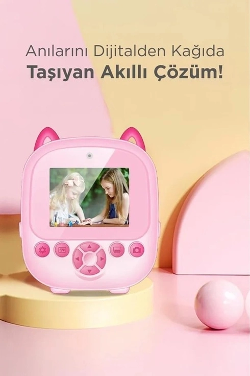 Dijital Video Fotoğraf App Destekli Çocuk Kamerası Termal Resim Kağıt Baskılı Yazıcı Pembe ( Lisinya ) Dijital Video Fotoğraf App Destekli Çocuk Kamerası Termal Resim Kağıt Baskılı Yazıcı Pembe ( Lisinya )