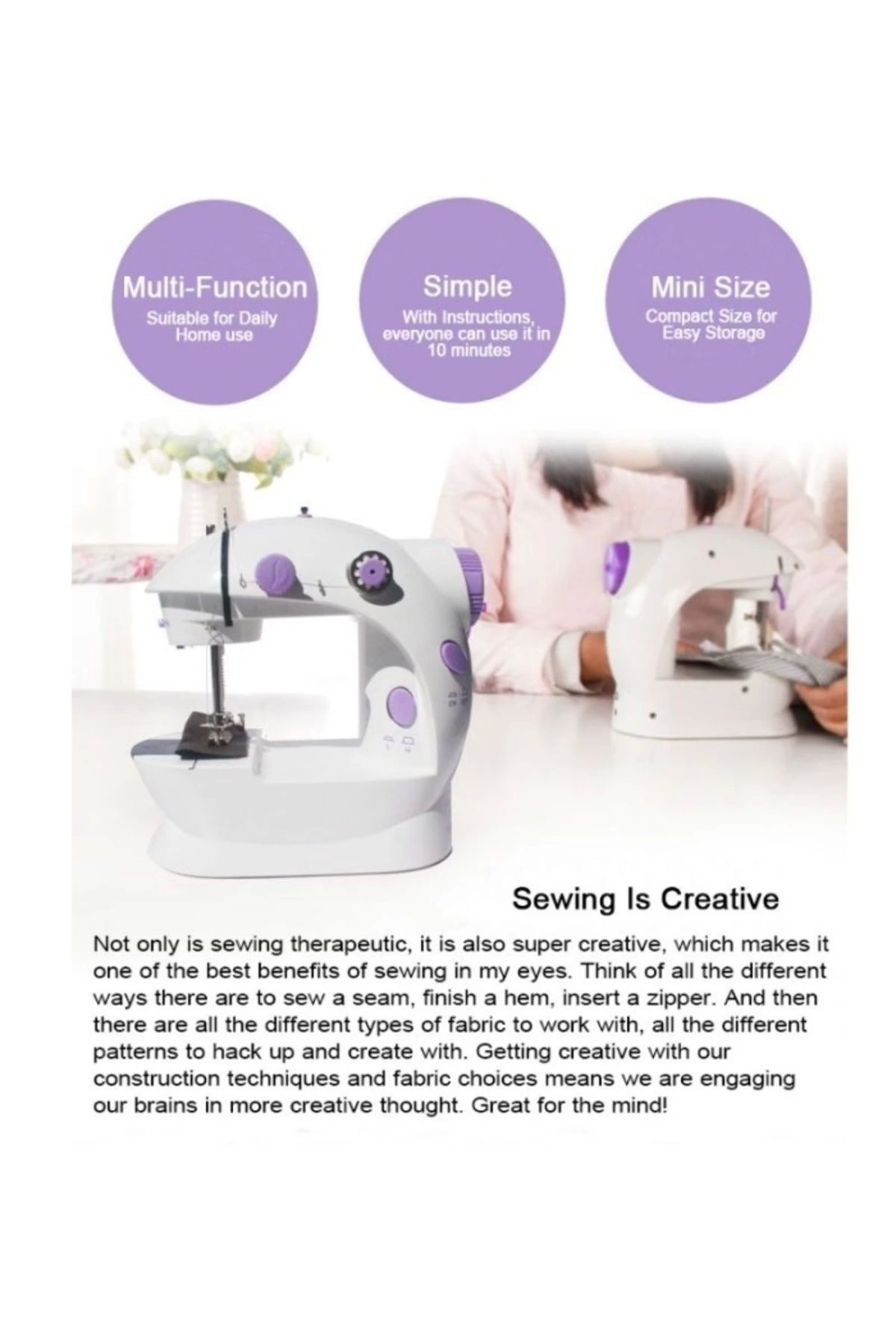 Dikiş Makinesi Sew Whiz Elektrikli Veya Pille Çalışabilen Çift Kademeli Işıklı Mini ( Lisinya ) Dikiş Makinesi Sew Whiz Elektrikli Veya Pille Çalışabilen Çift Kademeli Işıklı Mini ( Lisinya )