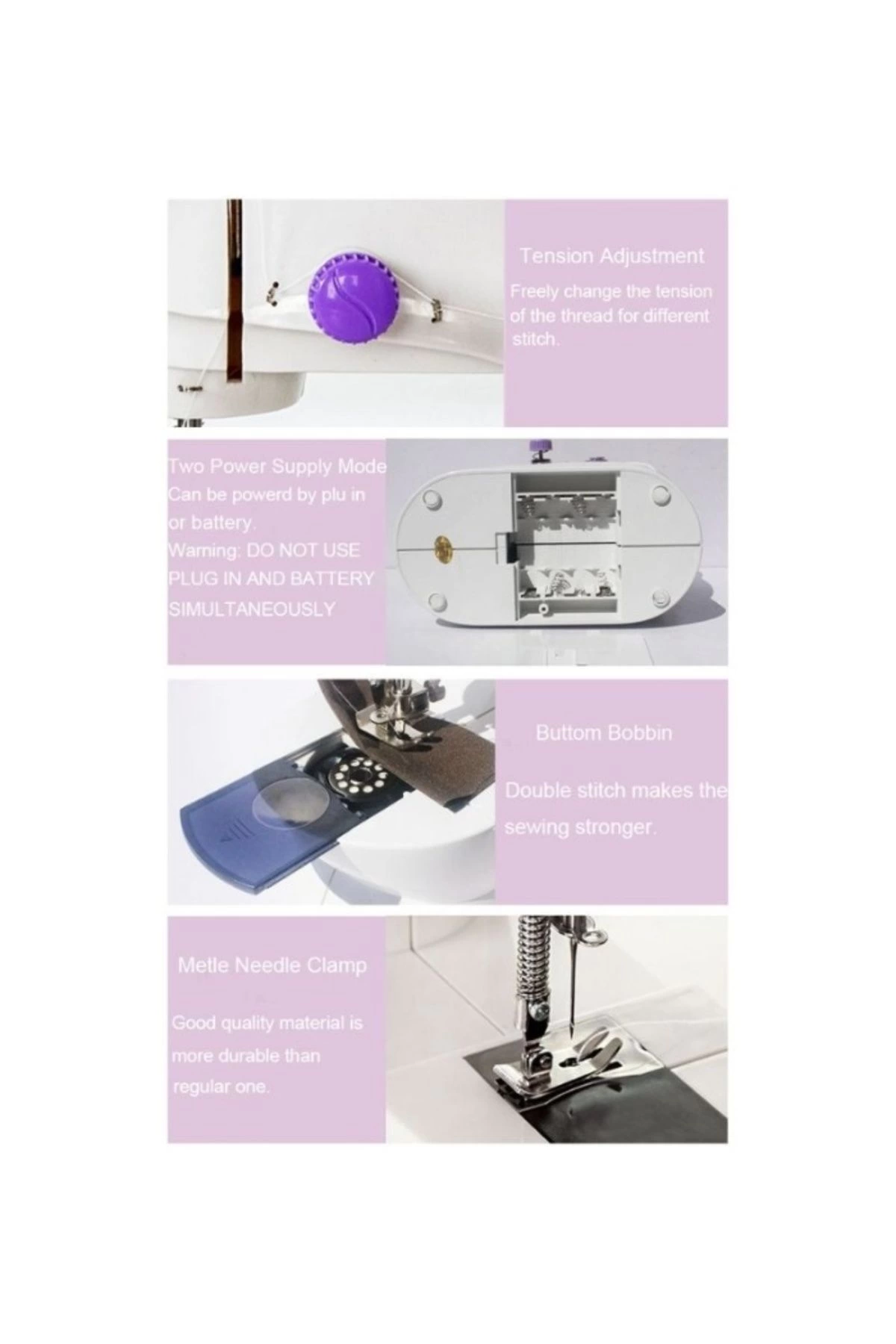 Dikiş Makinesi Sew Whiz Elektrikli Veya Pille Çalışabilen Çift Kademeli Işıklı Mini ( Lisinya ) Dikiş Makinesi Sew Whiz Elektrikli Veya Pille Çalışabilen Çift Kademeli Işıklı Mini ( Lisinya )