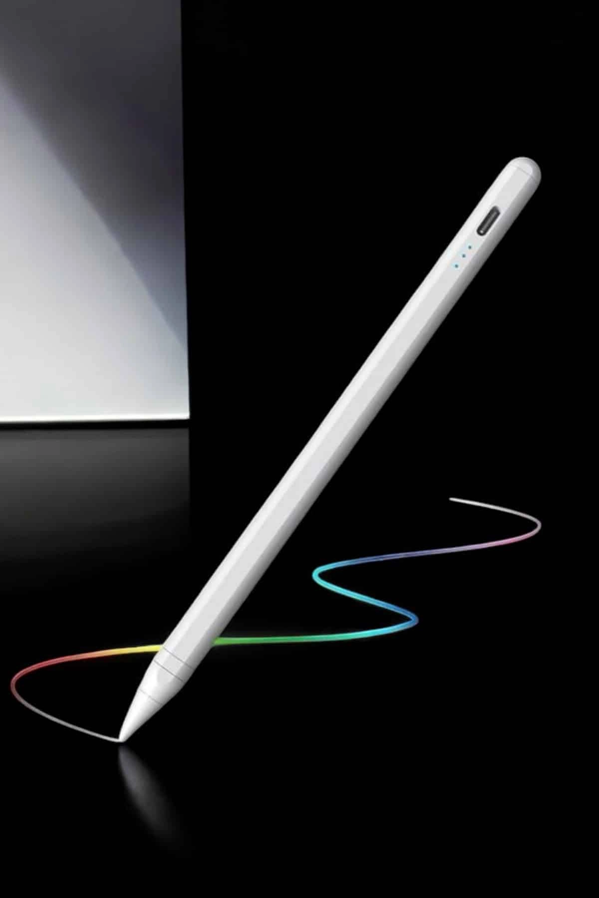 Dokunmatik Kalem Beyaz Şarjlı Yedek Uçlu Android Ve İos Uyumlu ( Lisinya )