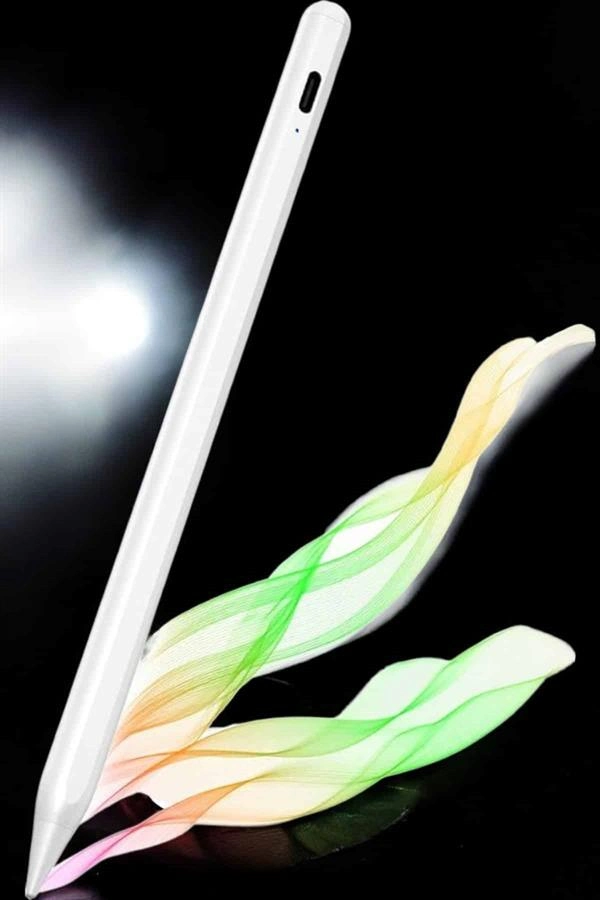 Dokunmatik Kalem Beyaz Şarjlı Yedek Uçlu Android Ve İos Uyumlu ( Lisinya )