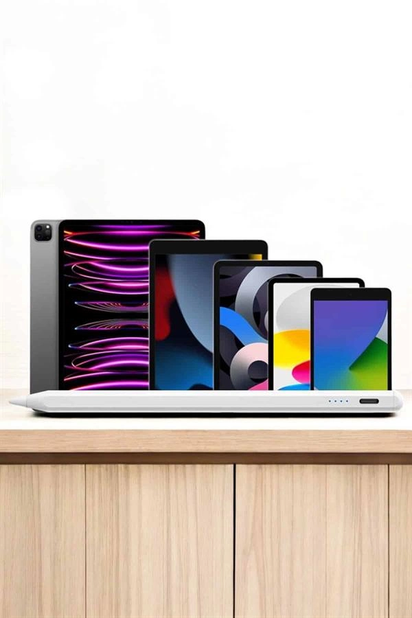 Dokunmatik Kalem Beyaz Şarjlı Yedek Uçlu Android Ve İos Uyumlu ( Lisinya )