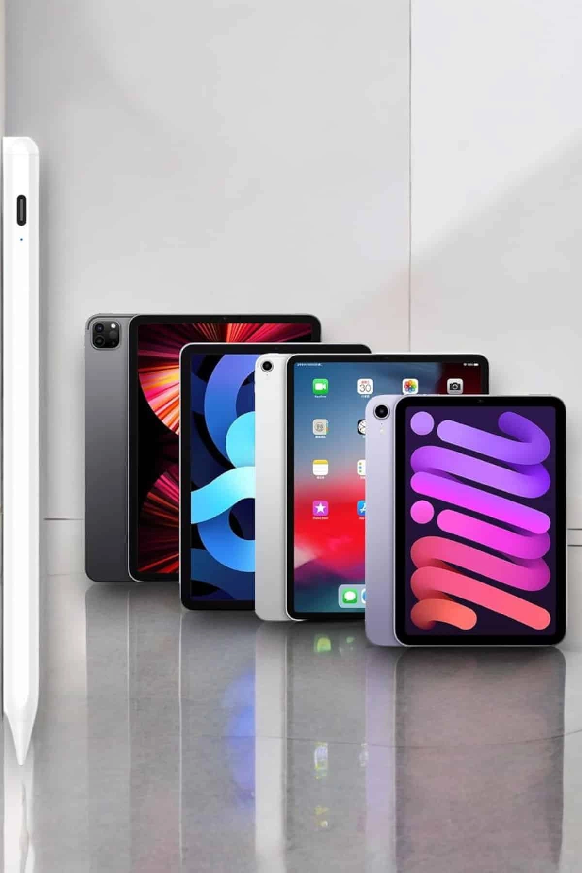 Dokunmatik Kalem Beyaz Şarjlı Yedek Uçlu Android Ve İos Uyumlu ( Lisinya )