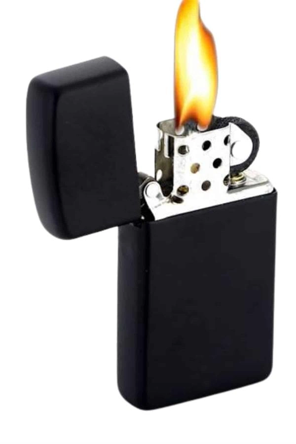 Doldurulabilir Siyah Benzinli Çakmak Metalik ( Lisinya )