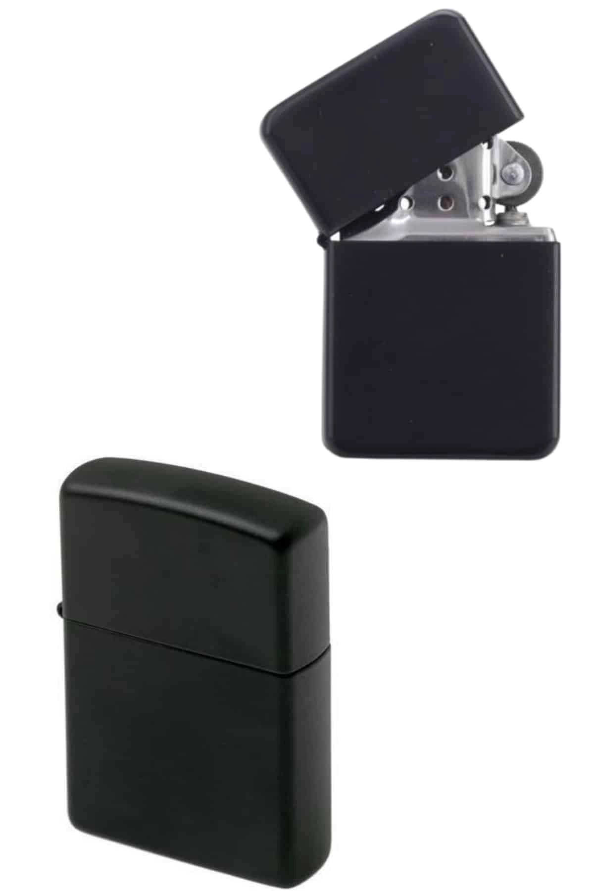 Doldurulabilir Siyah Benzinli Çakmak Metalik ( Lisinya )