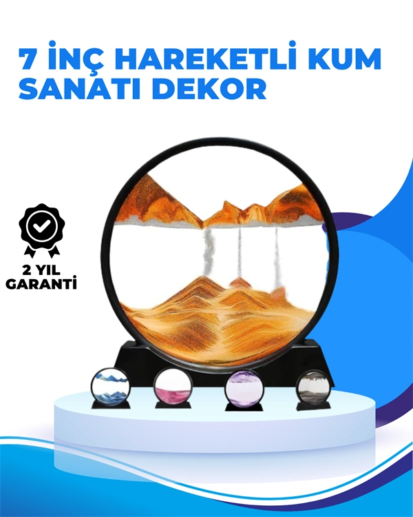 Döndürülebilir Dinamik Kum Tablosu – Stres Giderici, Yüksek Kaliteli Cam Ve Doğal Kum İle Sanatsal Masa Dekoru ( Lisinya )