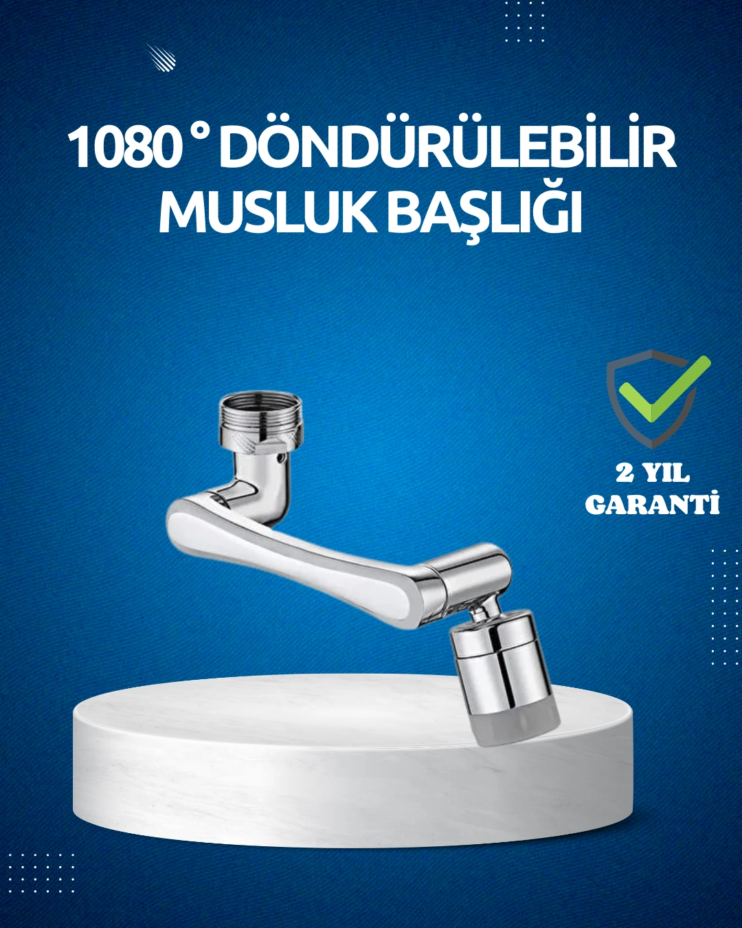 Dönen Musluk Başlığı 1080 Derece Ayarlanabilir Filtreli Sprey Uç ( Lisinya )