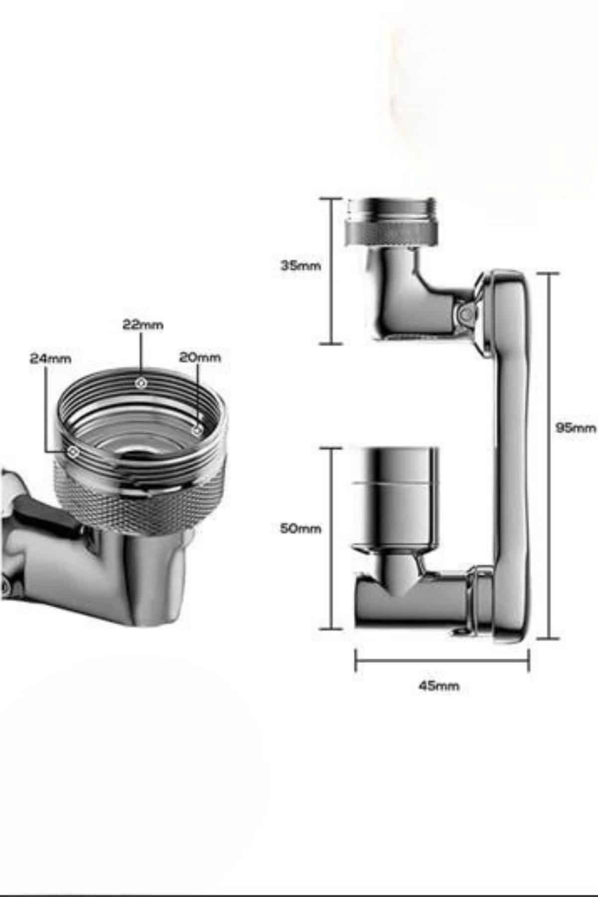 Dönen Musluk Başlığı 1080 Derece Ayarlanabilir Filtreli Sprey Uç ( Lisinya ) Dönen Musluk Başlığı 1080 Derece Ayarlanabilir Filtreli Sprey Uç ( Lisinya )