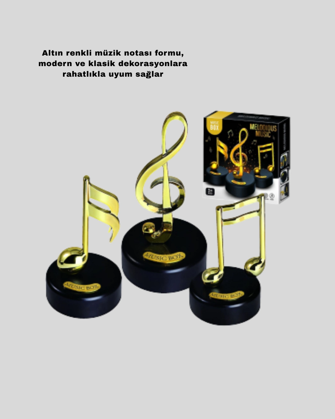 Dönen Nota Figürlü Müzik Box Işıltılı Dekoratif Tasarım ( Lisinya ) Dönen Nota Figürlü Müzik Box Işıltılı Dekoratif Tasarım ( Lisinya )