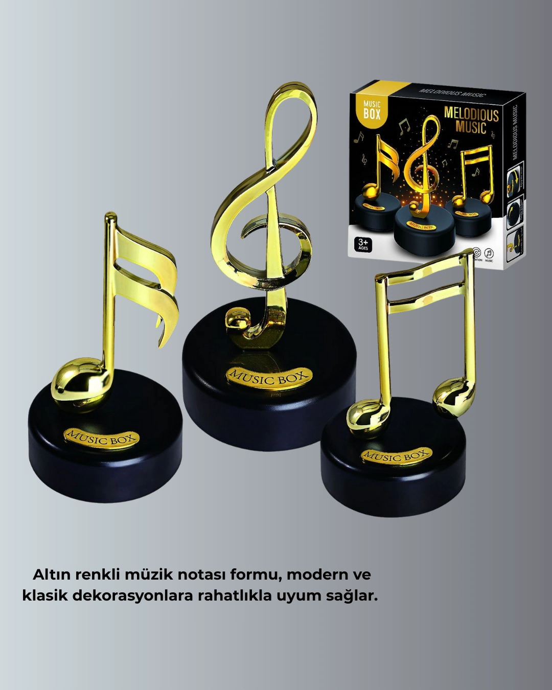 Dönen Sol Anahtarı Figürlü Müzik Kutusu Şık Hediyelik Dekor ( Lisinya ) Dönen Sol Anahtarı Figürlü Müzik Kutusu Şık Hediyelik Dekor ( Lisinya )