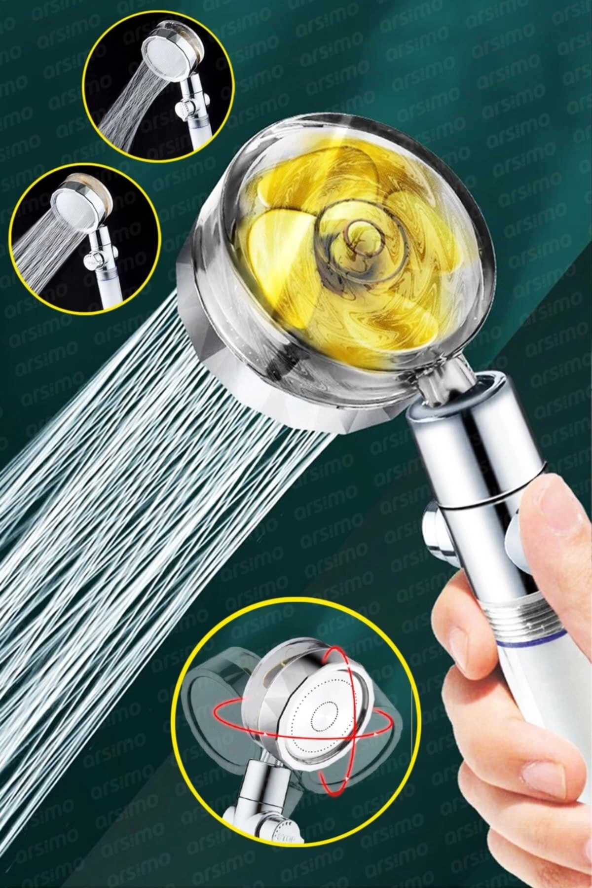 Duş Başlığı Turbo Pervaneli Serinletici Tasarım ( Lisinya ) Duş Başlığı Turbo Pervaneli Serinletici Tasarım ( Lisinya )