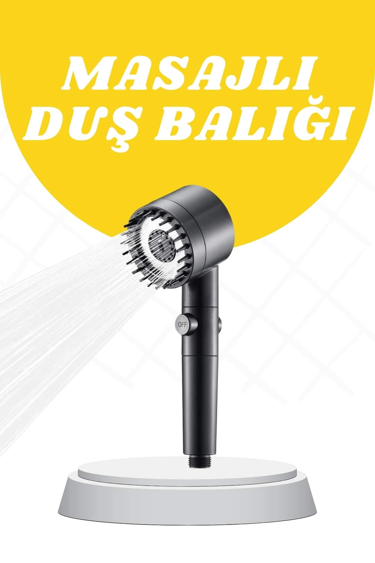 Duş Başlığı Yüksek Basınçlı Masaj Taraklı 3 Kademeli ( Lisinya )