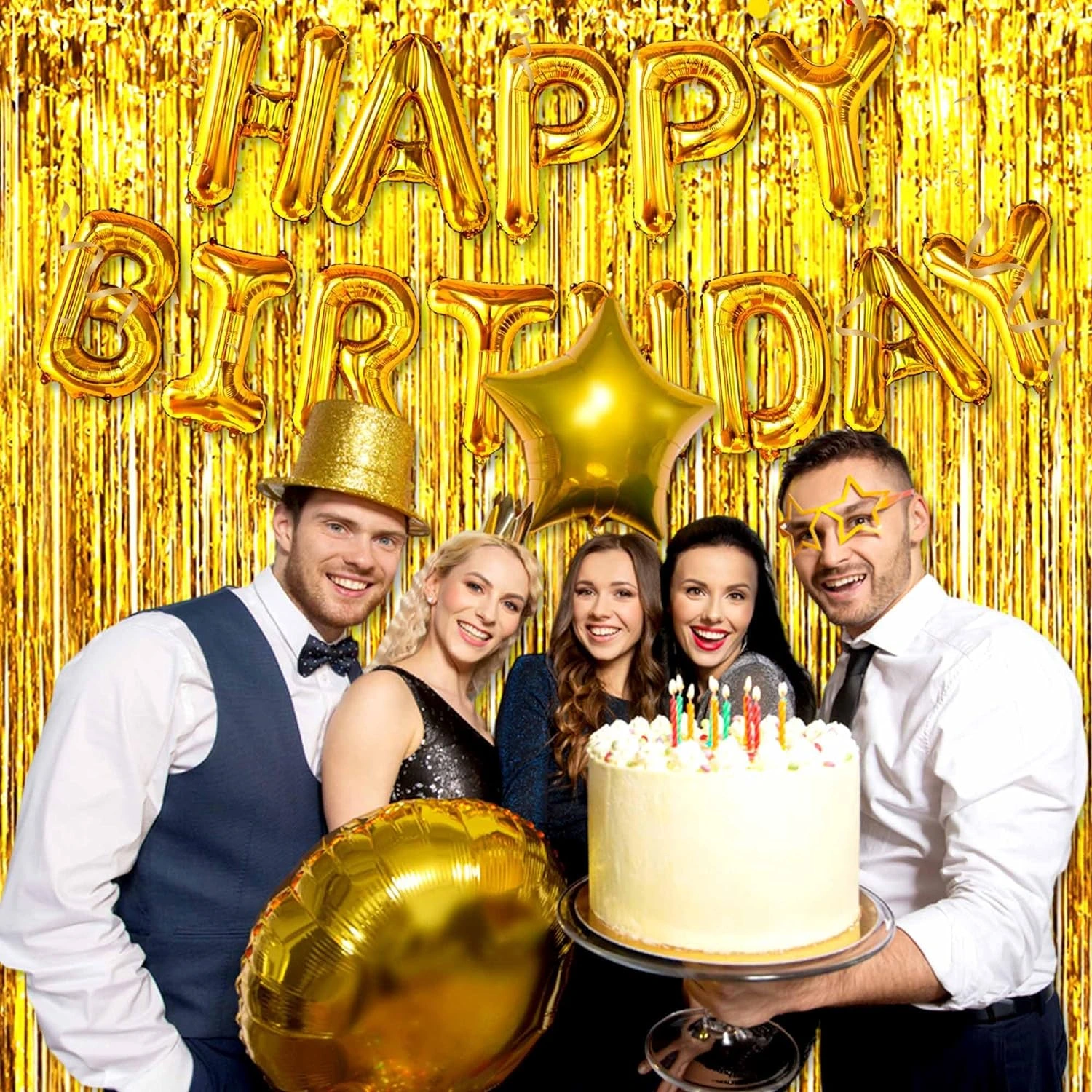 Ekstra Metalize Parlak Saçaklı Arka Fon Perde Gold ( Lisinya ) Ekstra Metalize Parlak Saçaklı Arka Fon Perde Gold ( Lisinya )