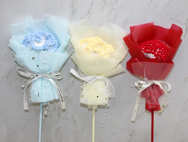 El Örgüsü Tekli Çiçek Buketi ( Lisinya ) El Örgüsü Tekli Çiçek Buketi ( Lisinya )