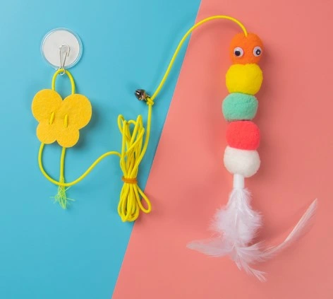 Elastik Yapışkanlı Kedi Oyun Oltası ( Lisinya )