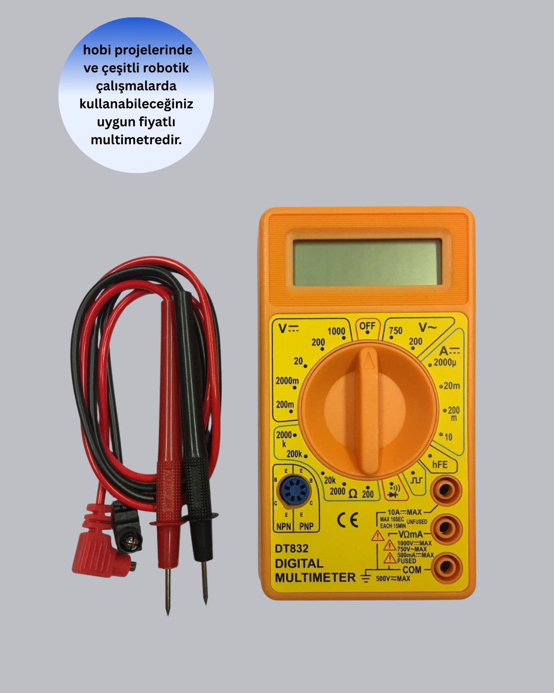 Elektrik Ölçüm Cihazı Dijital Multimetre 10 Amper Destekli ( Lisinya )