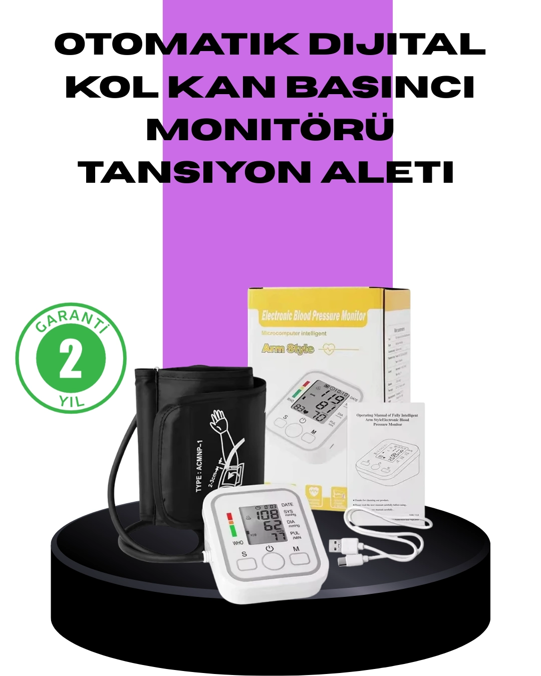 Elektronik Tansiyon Ölçer Lcd Dijital Ekranlı ( Lisinya )