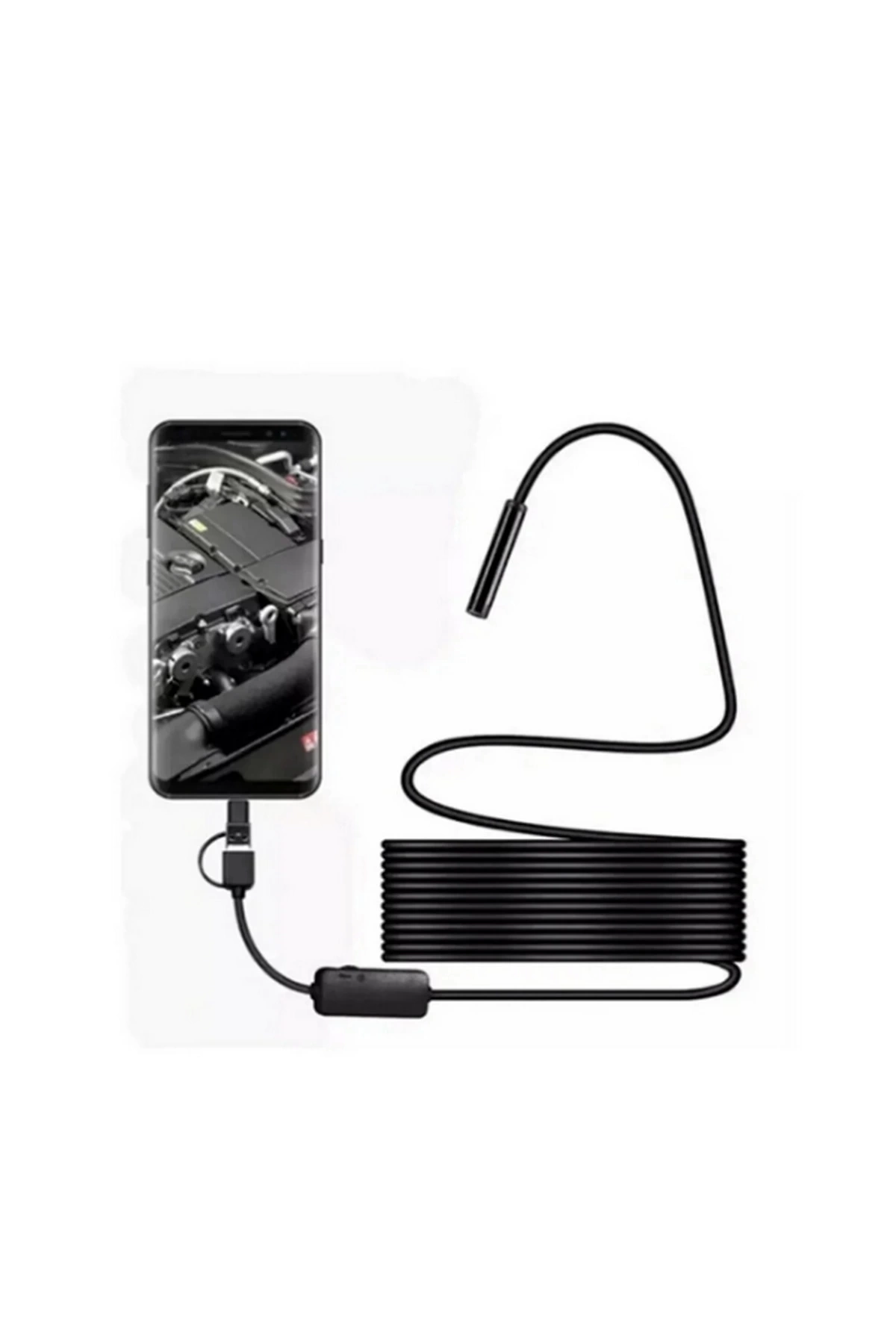Endoskop Yılan Video Kamera Led’li 5 Metre 7 Mm Sert Kablo Yüksek Kaliteli Stereo ( Lisinya )