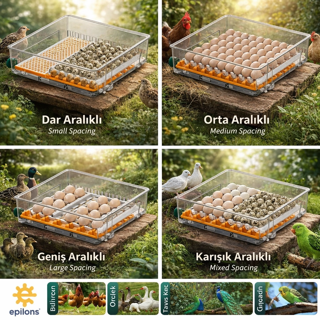 EP100 Kuluçka Makinesi Yeni Nesil Suluk Üstten Havalandırma Sistemli Tavuk Kaz Hindi ve Kuş Türleri İçin ( Lisinya ) EP100 Kuluçka Makinesi Yeni Nesil Suluk Üstten Havalandırma Sistemli Tavuk Kaz Hindi ve Kuş Türleri İçin ( Lisinya )