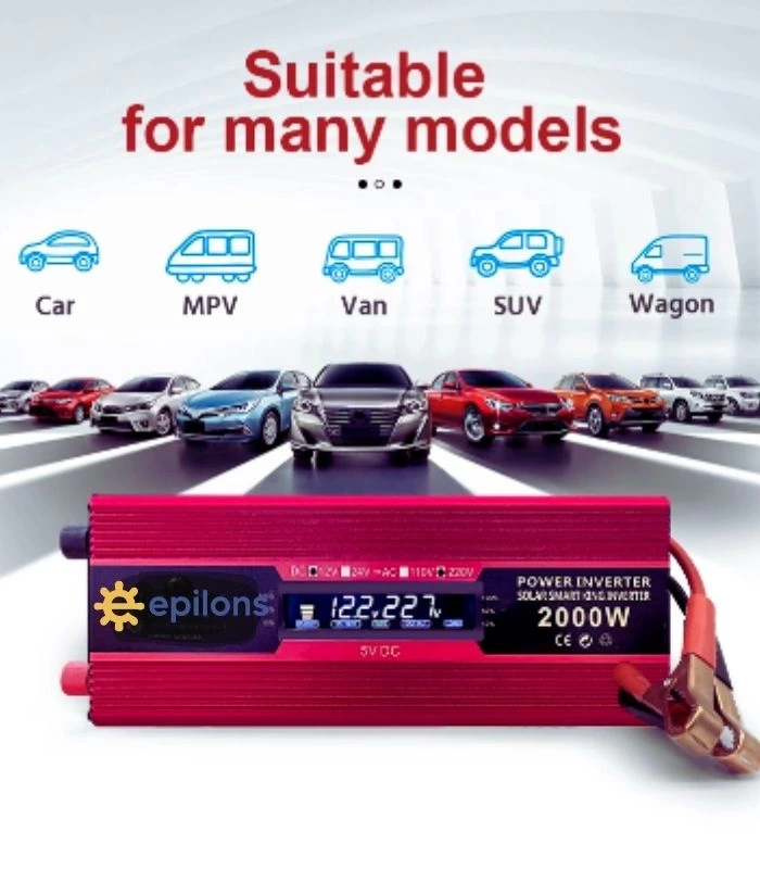 Lisinya 12v 2000w Modifiye Sınus İnvertör 220v Dij Göstergeli Taşınabilir Güç Kaynağı ( Lisinya )