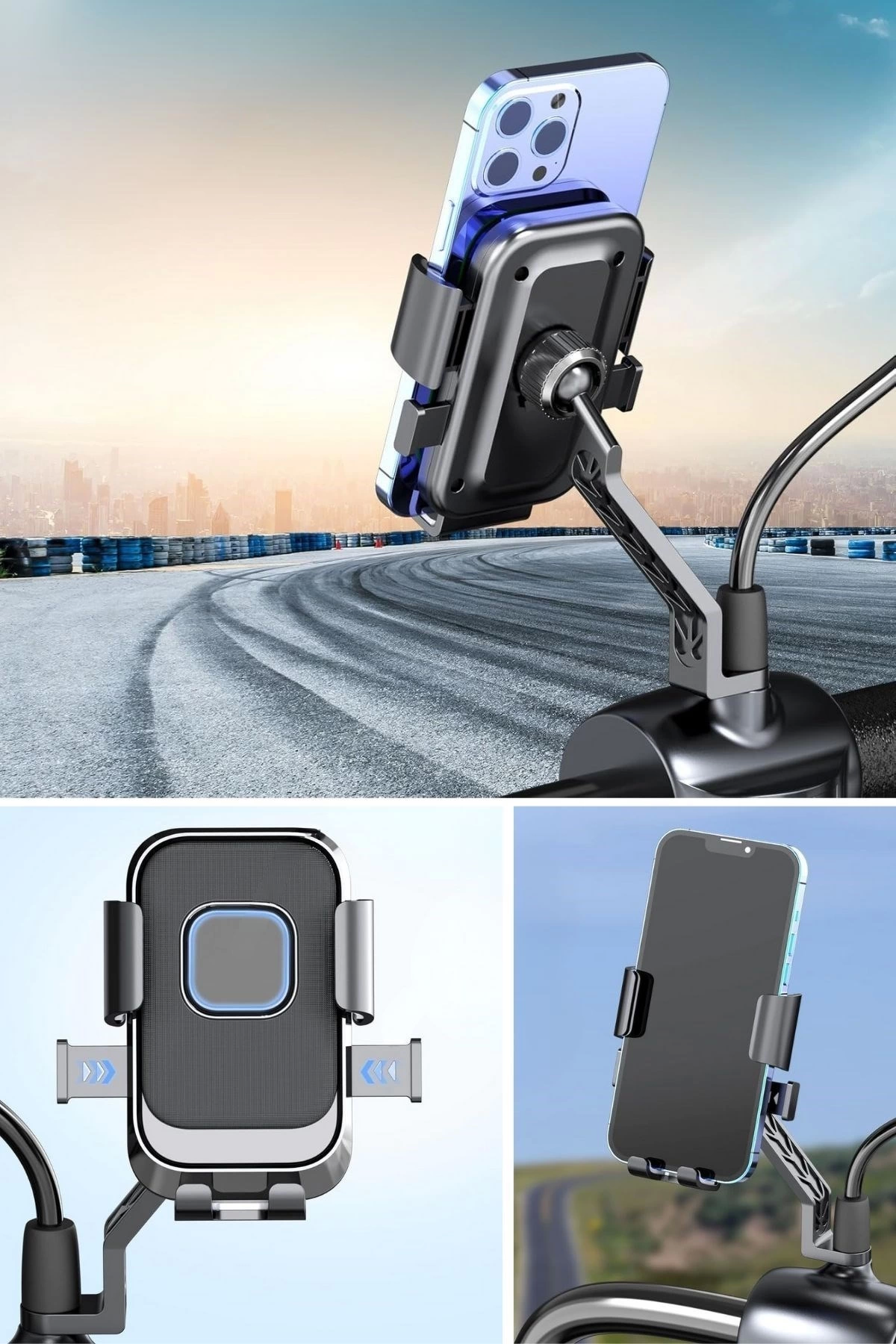 Motor,motosiklet,bisiklet ,scooter İçin 360 Derece Dönebilen Dikiz Aynası Versiyonu Telefon Tutucu Aparat ( Lisinya ) Motor,motosiklet,bisiklet ,scooter İçin 360 Derece Dönebilen Dikiz Aynası Versiyonu Telefon Tutucu Aparat ( Lisinya )