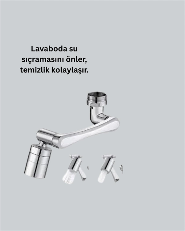 Esnek 1080° Musluk Başlığı 3 Eklemli Hareketli Su Modlu Lavabo Atı ( Lisinya )